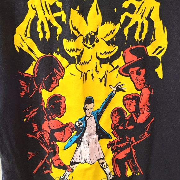 Stranger Things Black Tee Shirt Size Medium - Picture 2 of 6